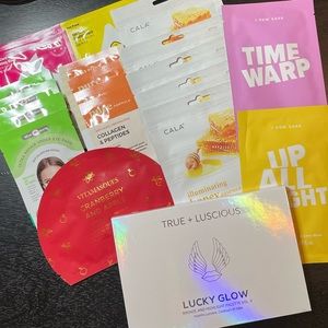 Face mask bundle! 18 face/eye masks and 1 bronzer/highlighter palette
